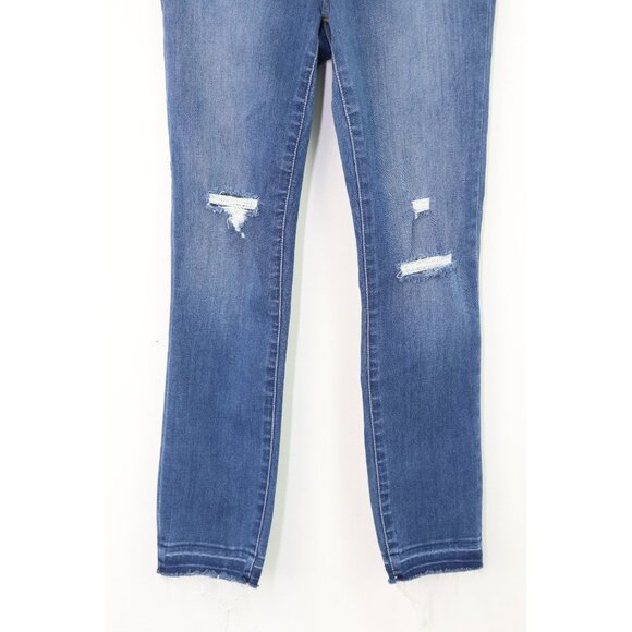 Madewell 10"‎ High Rise Skinny Jeans Distressed Ankle Crop Stretch Denim Blue 23 - Picture 7 of 9